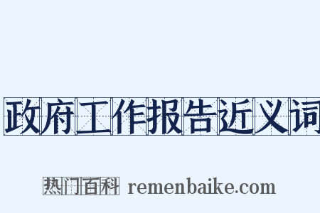 政府工作报告近义词是什么意思的图片